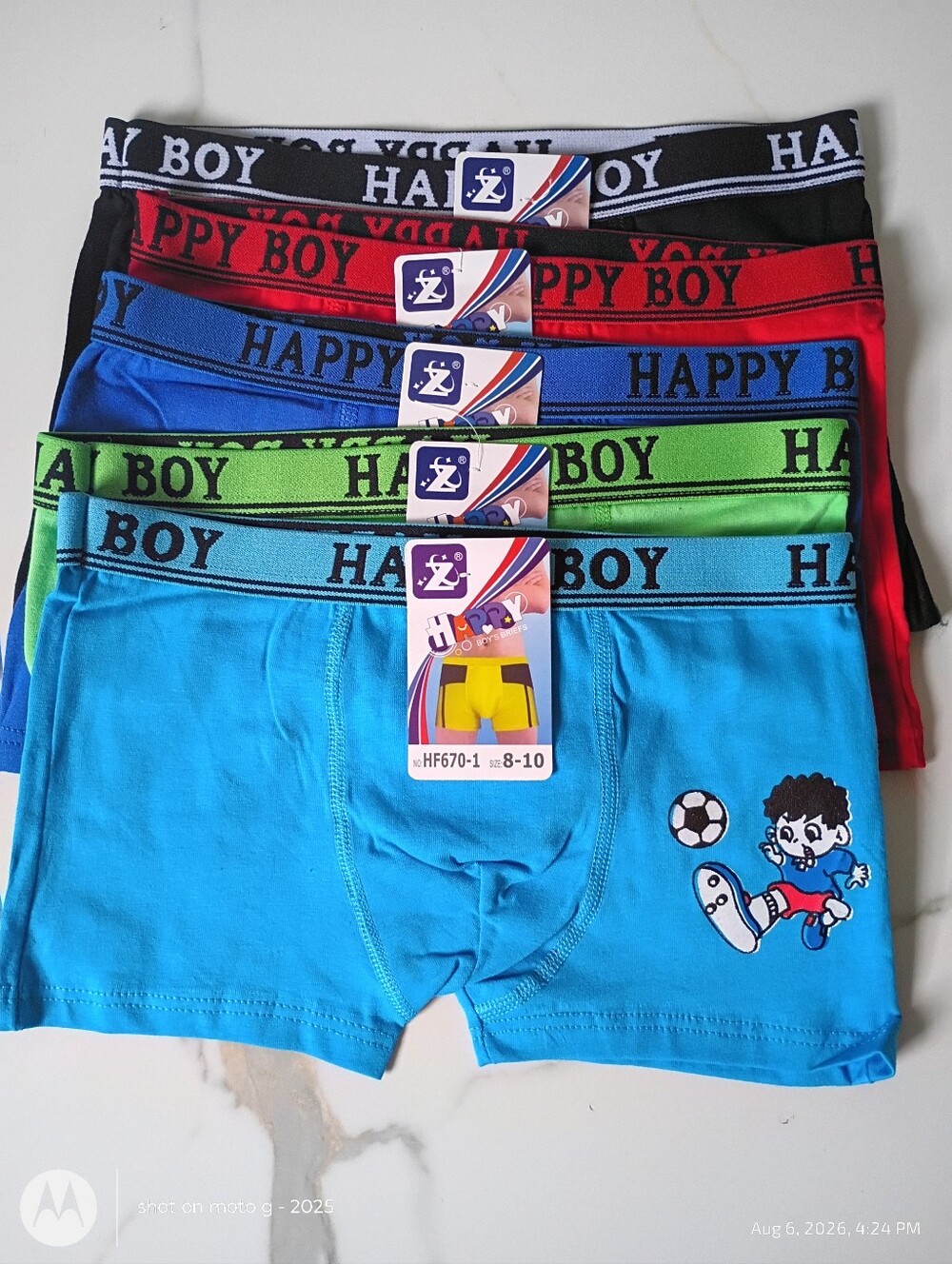 5-Pack Boys Cotton Boxer Briefs – Soft & Comfortable Underwear, Size 8–10